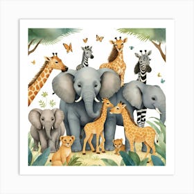 Default Safari Animals Nursery Animal Art 1 Art Print