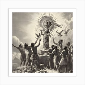 Aztec Sun God Art Print