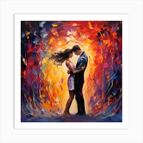 Kissing Couple Art Print