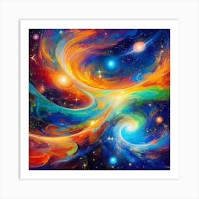 Galaxy Painting 4 Art Print