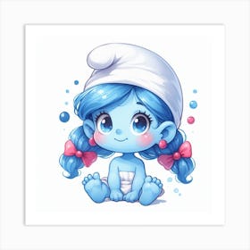 Smurf Girl Art Print