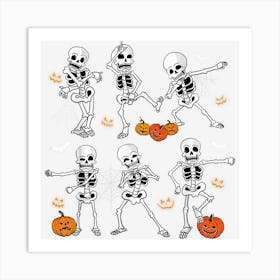 Dancing Skeletons Funny Halloween Costume Art Print