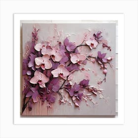 Pattern with mauve Orchid flowers 3 Art Print