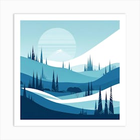 Landscape With Trees 3 Art Print