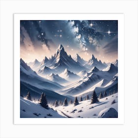 Snowy Mountains 11 Art Print