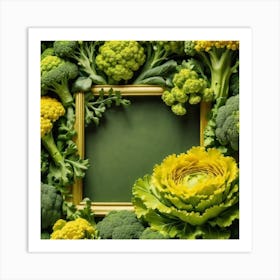 Green Vegetables In A Frame Art Print