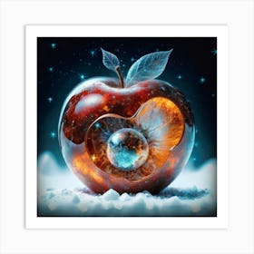 Stars And Galaxies Inside A Crystal Apple Intri Art Print