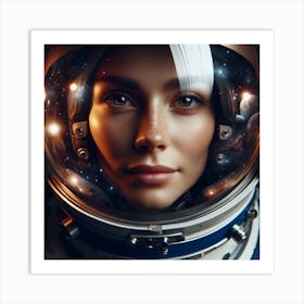 Woman Astronaut In Space 1 Art Print