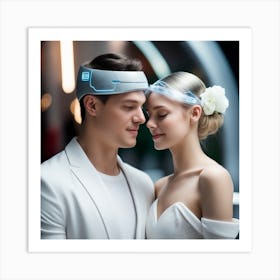 Couple With A Smart Headband Art Print