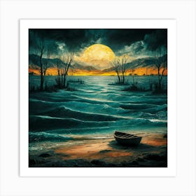 A Captivating Illustration Of The Dead Sea With A Li8hqzinqeyudef6jhrm G 3qknjbbvsm6kpiochndmna Art Print