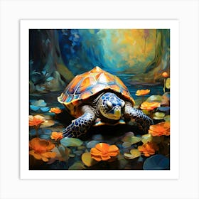 Turtle In The Water Art Print