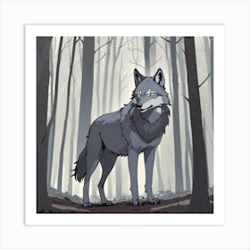 Wolf In The Woods 23 Art Print