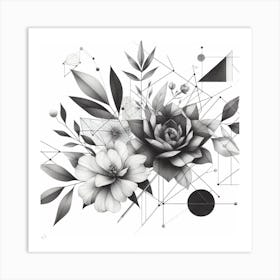 Abstract Floral Drawing Art Print