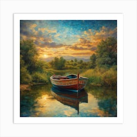 BB Borsa  Sunset & Boat Art Print