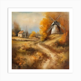 Vintage Oil Painting, Farmhouse Wall Decorations, Vintage Landscape, Printable Wall Art, Vintage Landscape Oil Painting.
20Windmills. Art Print