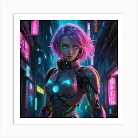 Girl In A Robot Suit Art Print