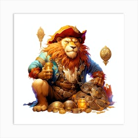 Pirate Lion Art Print