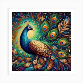 Bird Peacock 1 Art Print