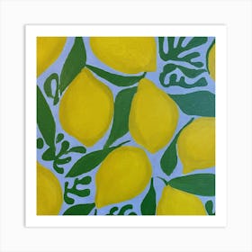 Matisse Inspired Abstract Lemons 3 Art Print