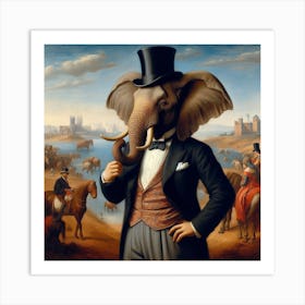 Elephant In A Suit Art Print