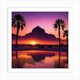 Sunset In The Desert Art Print