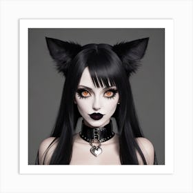 Goth kitten Victoria Art Print