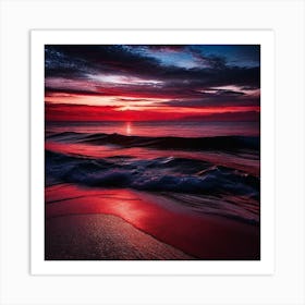 Sunset On The Beach 504 Art Print