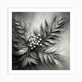 Abstract, Ethereal Blossom in Grayscale Art Print