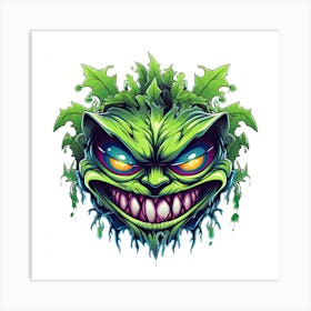 Grinch Face Art Print