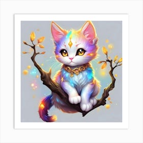 Rainbow Kitten 4 Art Print