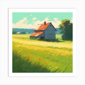 Barn In The Field 2 Art Print