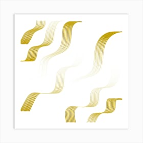 Gold Wavy Lines Art Print