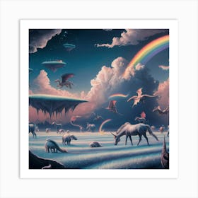 Unicorns In The Sky Art Print