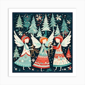 Christmas Angels 1 Art Print