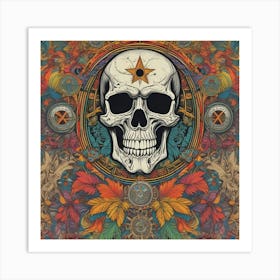 Skull And Compass Art Print