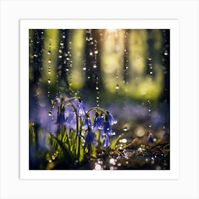 Spring Rain on the Floor of the Bluebell Wood Art Print