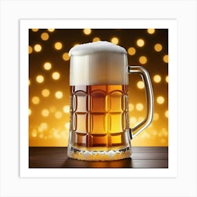 Beer Mug On A Wooden Table Art Print