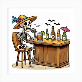 Skeleton Bar Art Print