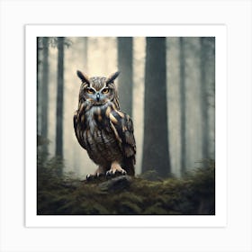 Owl In The Forest 62 Art Print