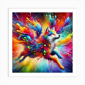 Colorful Wolf Painting Art Print