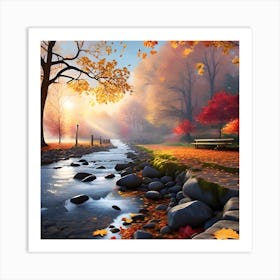 Autumn In The Park Art Print