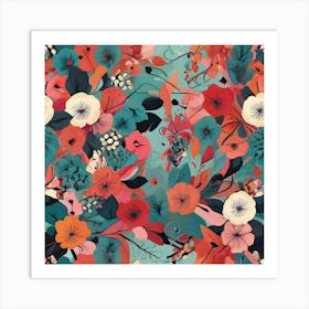 Geometric Art Floral pattern 1 Art Print