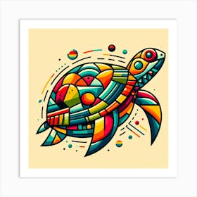 Geometric Art Turtle 3 Art Print