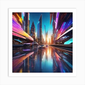 Futuristic City 115 Art Print