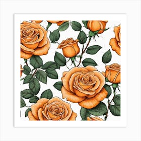 Orange Roses 5 Art Print