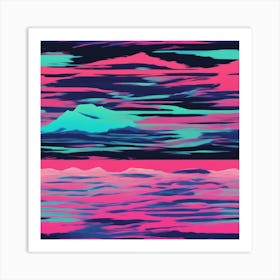 Minimalism Masterpiece, Trace In The Waves To Infinity + Fine Layered Texture + Complementary Cmyk C (43) Art Print