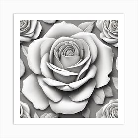 White Roses 3 Art Print