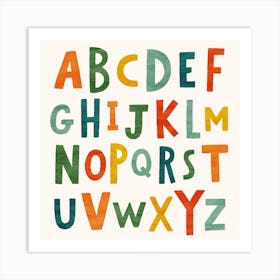 Alphabet Bright Square Art Print