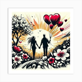 Happy couple 7 Art Print