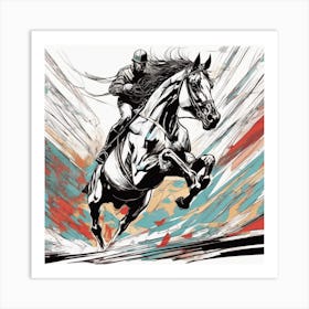 Jockey On A Horse Art Print